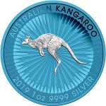 Australia AUSTRALIAN KANGAROO SPACE BLUE series SPACE EDITION $1 Dollar Silver Coin 2019 Galvanic plated 1 oz